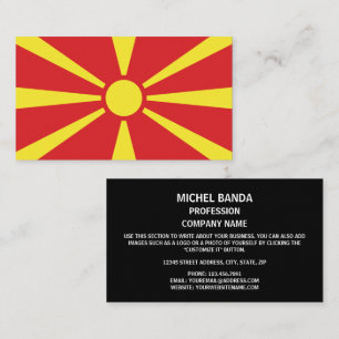 Macedonische vlag, vlag van Noord-Macedonië Visitekaartje