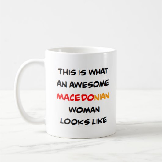 Macedonische vrouw, geweldig koffiemok (Links)