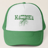 Macedonische Word Art met rondworstbomen Trucker Pet (Voorkant)