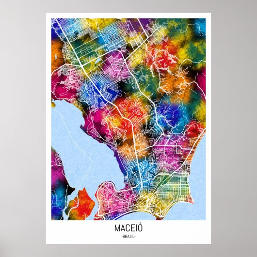 Maceió Brazil City Map Poster (Voorkant)