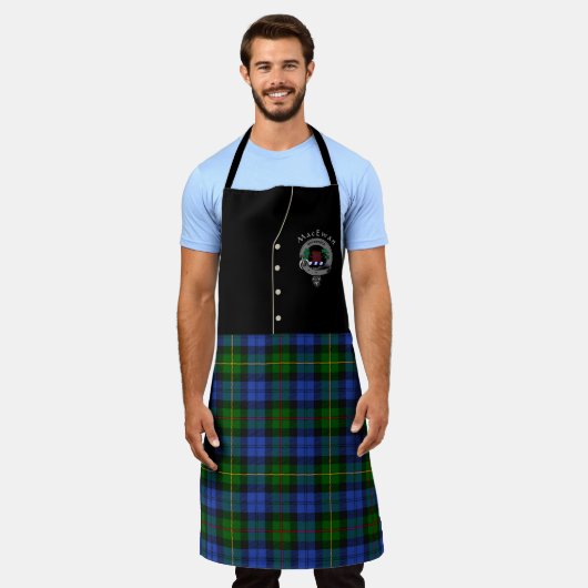 MacEwan Clan Badge & Tartan Kilt Schort (Gedragen)