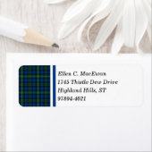 MacEwan Clan Royal Blauw en Groen Schots Tartan Etiket (Insitu)