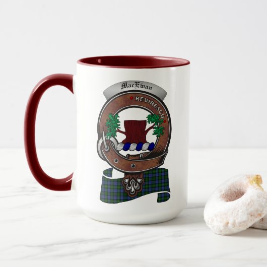 MacEwan/MacEwen Clan Badge Combo15oz Mok (Met donut)