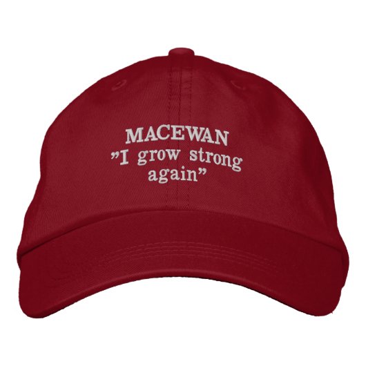 MacEwan/MacEwen Clan Motto Ingeborduurd Pet (Voorkant)