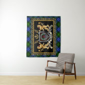 MacEwen Clan Badge & Motto w/Lions Wandkleed (In situ)