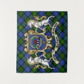 MacEwen Clan Badge & Unicorns w/Tartan Wandkleed (Voorkant)