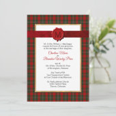 MacFarland Tartan Plaid Monogrammed Bruiloft Kaart (Staand voorkant)