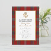 MacFarland Tartan Plaid Thistle bruiloft uitnodigi Kaart (Staand voorkant)