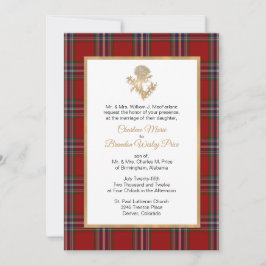 MacFarland Tartan Plaid Thistle bruiloft uitnodigi Kaart