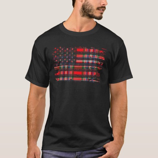 Macfarlane Achternaam Amerikaanse vlag Schotse lan T-shirt (Voorkant)