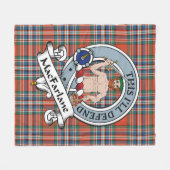 MacFarlane Ancient Clan Badge Tartan Pset Fleece Deken (Voorkant (Horizontaal))