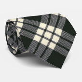 MacFarlane Black en White Modern Tartan Stropdas (Opgerold)