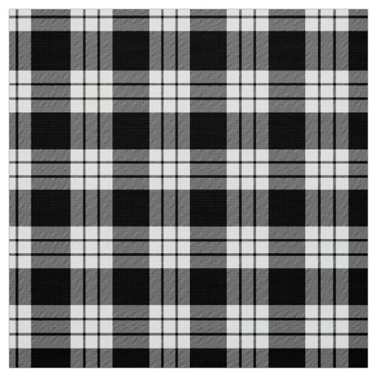 MacFarlane Black en White Tartan Stof (Swatch)