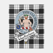 MacFarlane Black & White Clan Badge Tartan Pset Fleece Deken (Voorkant)