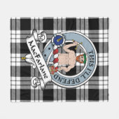 MacFarlane Black & White Clan Badge Tartan Pset Fleece Deken (Voorkant (Horizontaal))