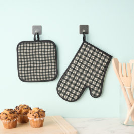MacFarlane Black White Ovenwant & Pannenlap Set