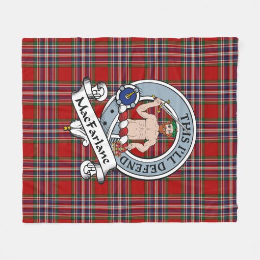MacFarlane Clan Badge Tartan Plaid Fleece Deken (Voorkant (Horizontaal))
