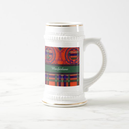 Macfarlane clan Pset Scottish tartan Bierpul (Rechts)