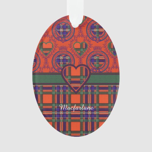 Macfarlane clan Pset Scottish tartan Ornament (voorkant)
