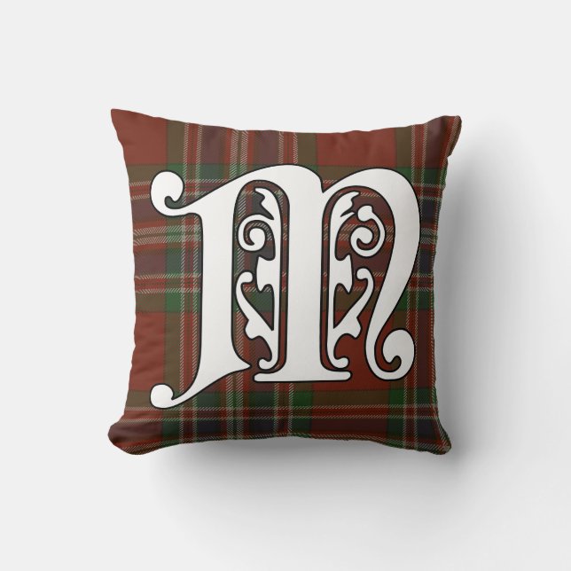 MacFarlane Clan Tartan Monogram Kussen (Voorkant)