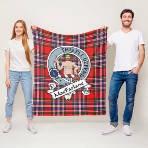 MacFarlane Modern Clan Badge Tartan Pset Fleece Deken