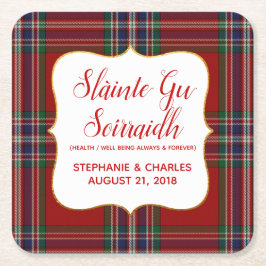 MacFarlane Plaid Gaelic Trouwpapier Onderzetters