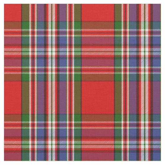 MacFarlane Red Tartan Print Stof (Close Up)