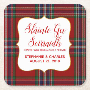 MacFarlane Schotse Gaelic Huwelijkspapier Onderzet Kartonnen Onderzetters