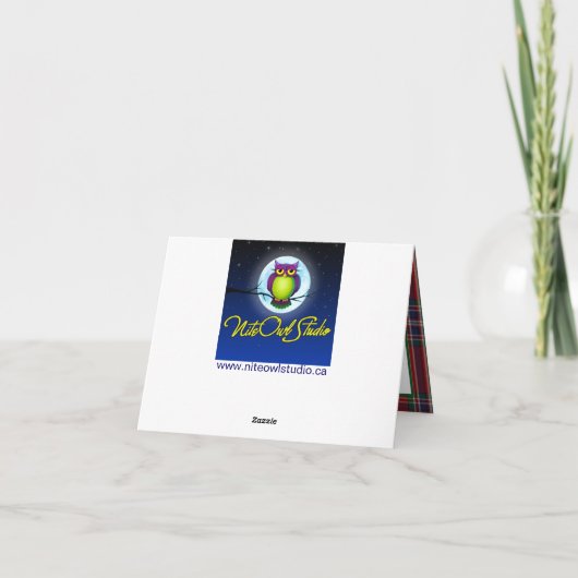 MacFarlane Schotse ruit en distel bedankkaart (Achterkant)