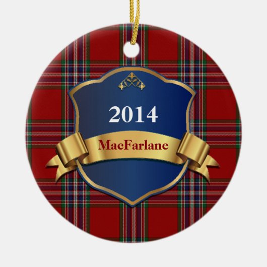 MacFarlane Tartan Aangepaste versiering Keramisch Ornament (Voorkant)
