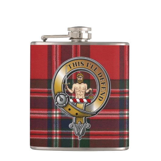 MacFarlane Tartan & Badge Heupfles (Voorkant)