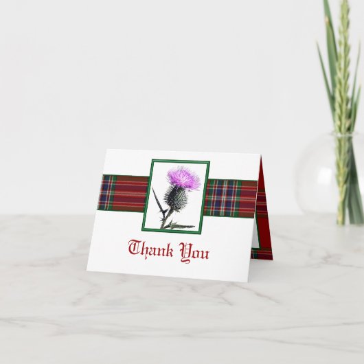 MacFarlane Tartan en Thistle Bedankkaart (Voorkant)