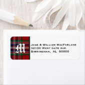 MacFarlane Tartan Plaid Monogram Adresetiketten Etiket (Insitu)