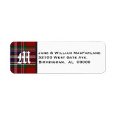MacFarlane Tartan Plaid Monogram Adresetiketten Etiket (Voorkant)