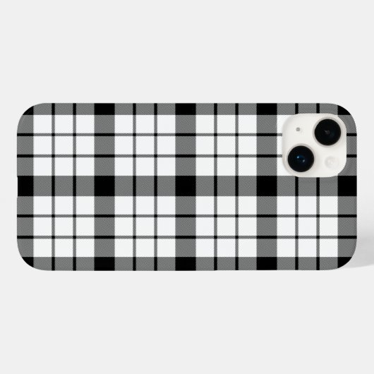 MacFarlane tartan zwart wit geruit Case-Mate iPhone Case (Achterkant (horizontaal))