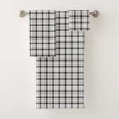 MacFarlane tartan zwarte witte vlecht Bad Handdoek (Insitu)
