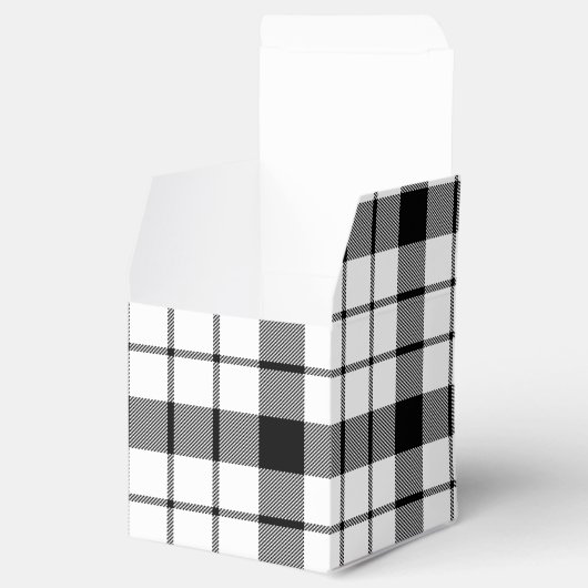 MacFarlane tartan zwarte witte vlecht Bedankdoosjes (Geopend)