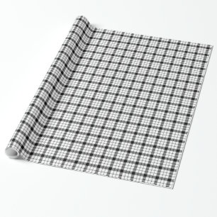 MacFarlane tartan zwarte witte vlecht Cadeaupapier