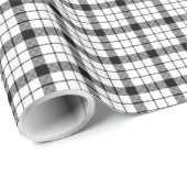MacFarlane tartan zwarte witte vlecht Cadeaupapier (Rol Hoek)