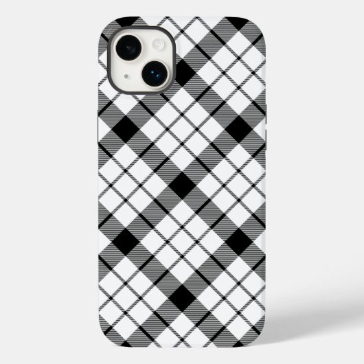MacFarlane tartan zwarte witte vlecht Case-Mate iPhone Case (Achterkant)