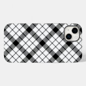 MacFarlane tartan zwarte witte vlecht Case-Mate iPhone Case (Achterkant (horizontaal))
