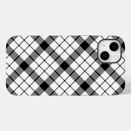 MacFarlane tartan zwarte witte vlecht Case-Mate iPhone Case (Achterkant (horizontaal))