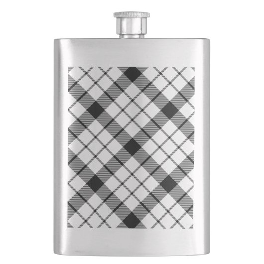 MacFarlane tartan zwarte witte vlecht Flacon (Voorkant)