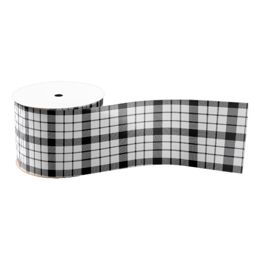 MacFarlane tartan zwarte witte vlecht Grosgrain Lint (Spoel)