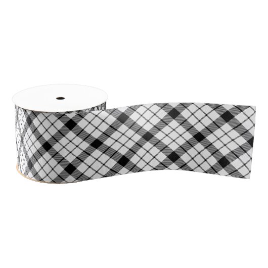 MacFarlane tartan zwarte witte vlecht Grosgrain Lint (Spoel)