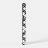 MacFarlane tartan zwarte witte vlecht iPhone 15 Case (Rechterkant)