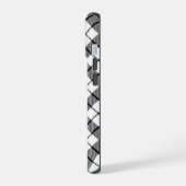 MacFarlane tartan zwarte witte vlecht iPhone 15 Case (Linkerkant)