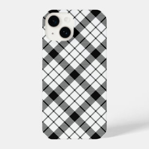 MacFarlane tartan zwarte witte vlecht iPhone 14 Hoesje