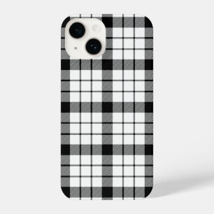 MacFarlane tartan zwarte witte vlecht iPhone 14 Hoesje