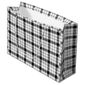 MacFarlane tartan zwarte witte vlecht Large Cadeautasje (Voorkant Gekanteld)